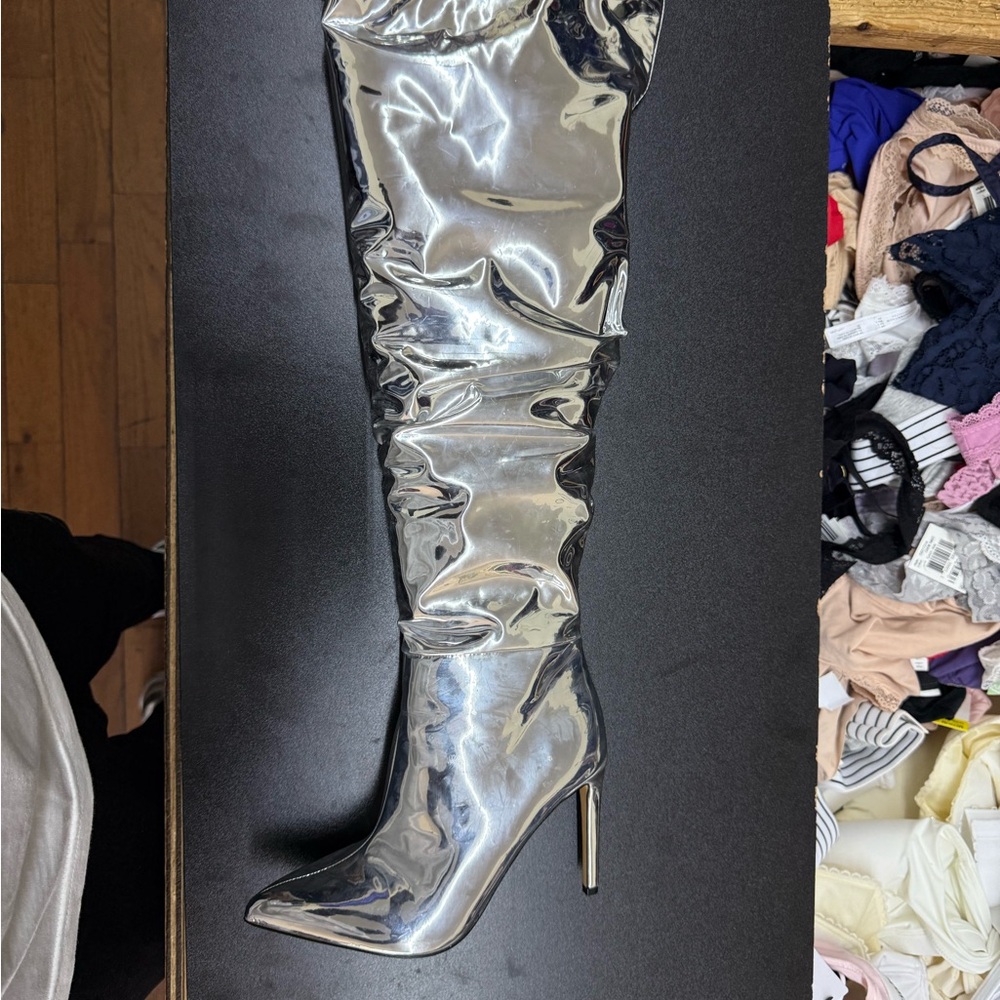 INC International Concepts Metallic Over-the-Knee Boots